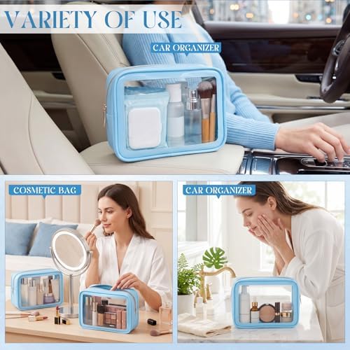 Hsei 12 Pcs Clear Makeup Bags Diaper Bag Organizer Travel Toiletry Bags - Image 6