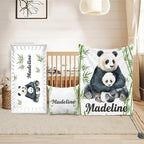 Custom Crib Bedding Set for Boys Girls Gifts Panda Bamboo Color13 by Duckbe