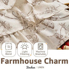jinchan Ruffled Floral Valance Curtain 18 Inch 1 Panel Taupe on Beige - Image 6