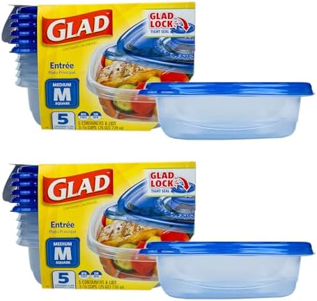 Glad GladWare Entree Food Storage Containers, 25 Oz by GladTrashFoodStorage