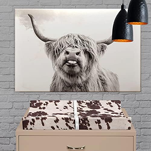 Western Cowboy Changing Pad Cover Super Soft Brown Cowhide - Image 4