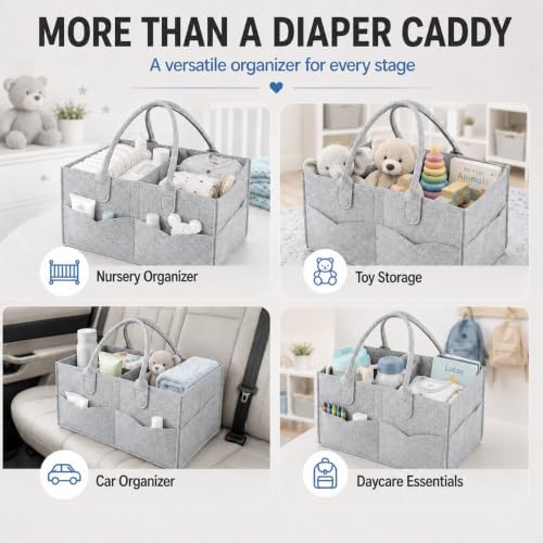 PandaEar Baby Diaper Caddy Organizer, Portable Diaper Holder Organizer Nursery - Image 3