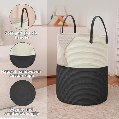 JMvicyroam 60L Cotton Rope Laundry Basket Hamper - Image 6