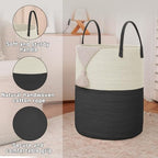 JMvicyroam 60L Cotton Rope Laundry Basket Hamper - Image 6