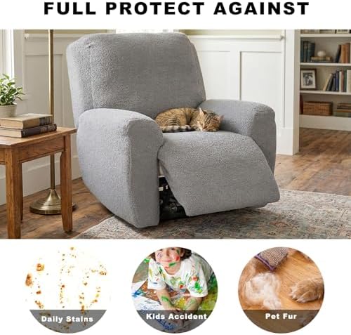 Recliner Chair Covers 4-Pieces Recliner Slipcovers Lazy Boy Chair Covers - Image 6