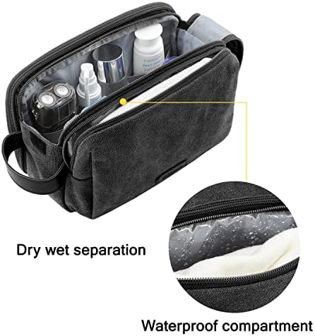 BAGSMART Toiletry Bag for Men, Canvas Travel Toiletry Organizer Dopp Kit - Image 3