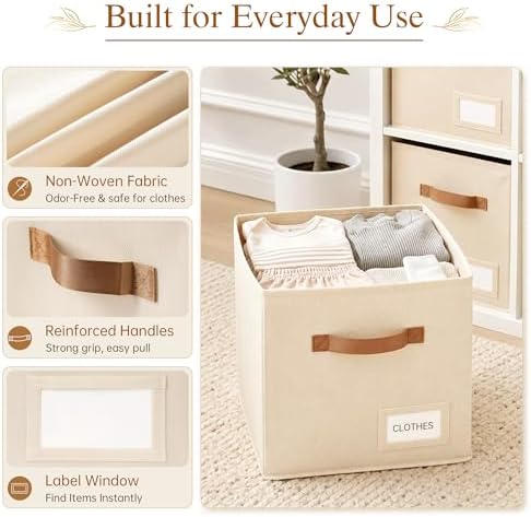 Storage Cubes 8 Pack, 11 Inch Fabric Storage Cubes Organizer Bins - Image 3