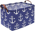 Rectangular Kids Storage Bins, Boys Baskets, Collapsible Anchor Organizer Bin by Sanjiaofen
