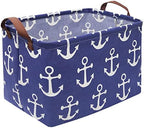 Rectangular Kids Storage Bins, Boys Baskets, Collapsible Anchor Organizer Bin by Sanjiaofen