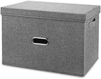 Large Linen Fabric Foldable Storage Bins by Unknown