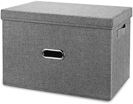 Large Linen Collapsible Storage Bins by Unknown