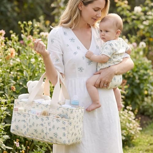 Floral Baby Diaper Caddy Organizer - Image 6