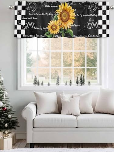 Vandarllin Buffalo Plaid Kitchen Curtains Valances - Image 4