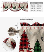 Farmhouse Christmas Blackout Tie Up Valance Curtains - Image 6