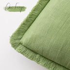 Foindtower Decorative Linen Fringe Throw Pillow Covers 22×22 Lime Green - Image 3