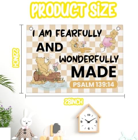 Bible Verse Kids Room Decor Christian Nursery Wall Hanging Flag 30"x20" - Image 2