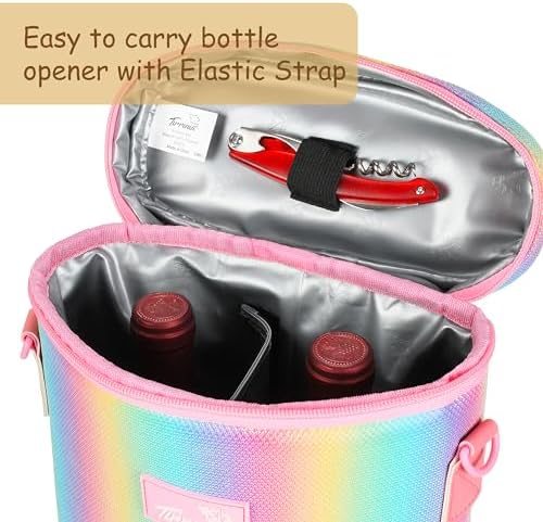 Tirrinia 2 Bottle Insulated Wine Tote Carrier Bag - Image 3