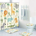 Britimes Bathroom Sets with Shower Curtain and Rugs Set of 4 Safari Animals by Britimes