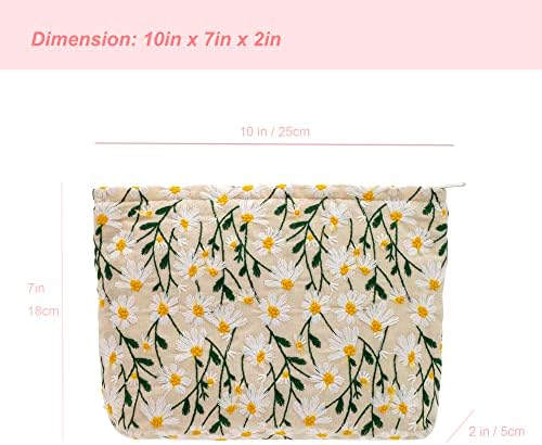Makeup Bags for Purse Zipper Cosmetic Pouch Large Travel Canvas Make Up - Image 5