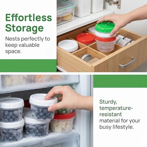 EONJOE 8oz Small Plastic Freezer Food Containers - Image 7