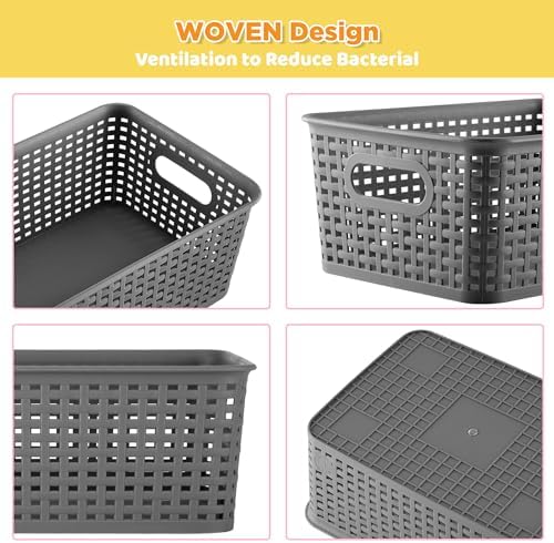 AREYZIN Plastic Storage Baskets -6 Pack, Storage Bins - Image 2