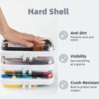 3-Pack Small Clear Hard Shell Zipper Pouches - Image 3