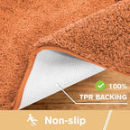Polyester Bathroom Rug 30"x50" Burnt Orange, Large Soft Bath Mat - Image 5