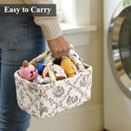 Small Storage Basket Organizer, Mini Fabric Floral Storage Baskets - Image 3