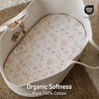 Gllquen Baby Organic Cotton Bassinet Sheets 2-Pack Animal - Image 4