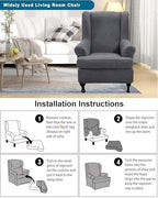 CRFATOP Wingback Chair Covers Wing Armchair Slipcovers - Image 5