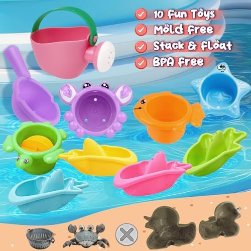 10 Pcs Bath Toys for Kids Ages 1-3, Bathtub & Pool Water Toys for Toddlers 1-3 - Image 5