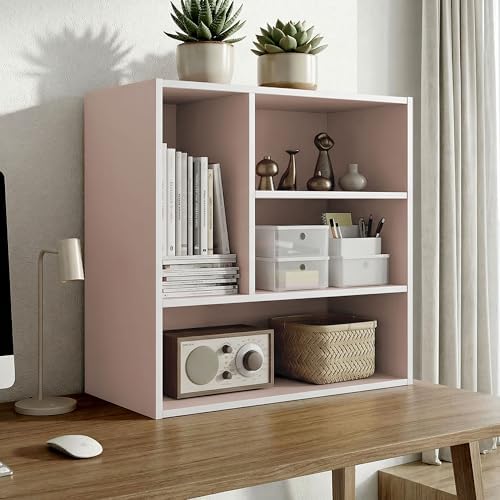 Homes: Inside + Out Apexa 4-Vertical Storage Organizer Shelves, Stackable Wood - Image 2