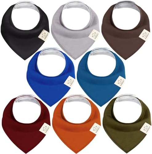 8pk Organic Baby Bandana Bibs for Drooling and Teething by KeaBabies