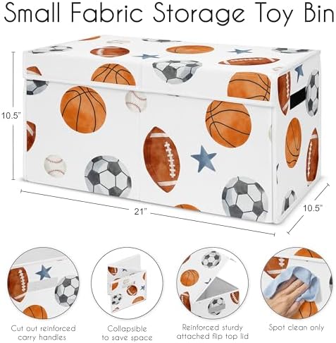 Sweet Jojo Designs Sports Theme Boy Collapsible Toy Storage Box Chest Organizer - Image 6