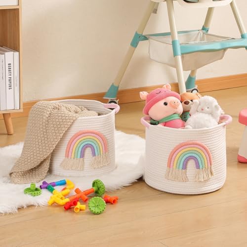 Toy Storage Baskets Woven Cotton Rope Storage Basket - Image 2