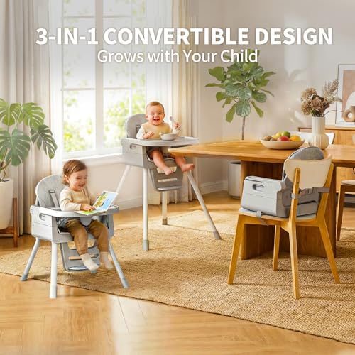 3-in-1 High Chair for Babies and Toddlers, Infant to Toddler Seating&Dining - Image 3