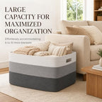 OIAHOMY Blanket Basket Laundry Basket Dog Toy Basket 75L Dark Grey - Image 3