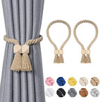 NICEEC 2 Pack Wooden Polyhedron Magnetic Curtain Tiebacks Boho Home Decor Drape by NICEEC