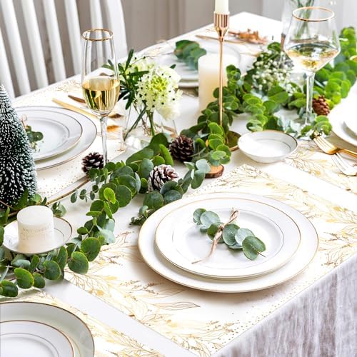 50 Pack Golden Leaves Paper Placemats Disposable Golden Polka Dots Paper Place - Image 5