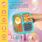 TOUWMX Bento Box For Kids, 4 Pack 3 Compartments Lunchable Meal Prep Containers - Image 2
