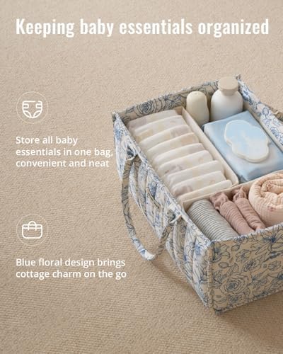 Blissful Diary Floral Diaper Caddy Organizer, Storage Basket - Image 2