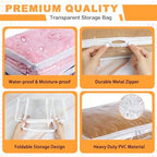Clear Zippered Plastic Clothes Storage Bags, 6 Pack - Image 3