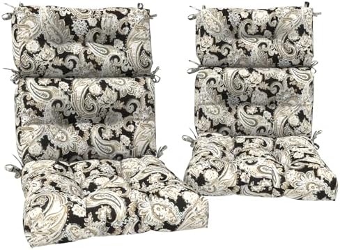 DYTXIII Outdoor High Back Chair Cushions Set of 2, Water Repellent Tufted by DYTXIII