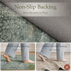JOLLYVOGUE 9x12 Area Rugs for Living Room, Washable Rug, Moss Green - Image 4