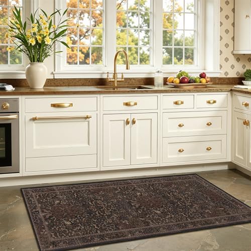 Tree of Life 2x5 Kitchen Runner Rug, Washable Non Slip Low Pile Runners - Image 4
