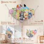 Stuffed Animal Net Hammock Corner, 55Inch Large No Drilling Plushie Net - Image 3