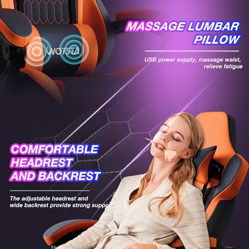 Gaming Chair with Footrest, High Back Gaming Chairs PVC Leather Ergonomic Gamer - Image 6
