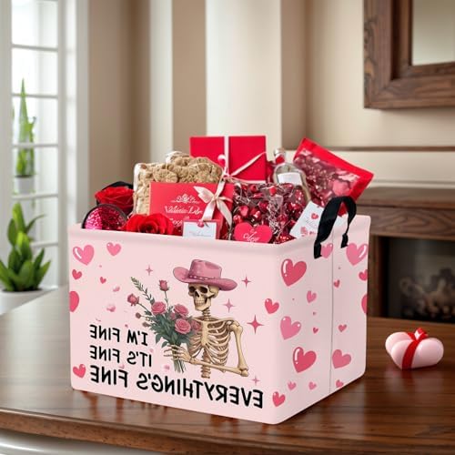 Valentine's Day Basket Gift for Empty Cute Heart Large Storage Bin for Kid and - Image 6