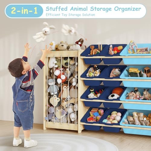 EXPERLAM Kids Toy Storage Organizer, 2-in-1 Stuffed Animal Storage & Toy - Image 3