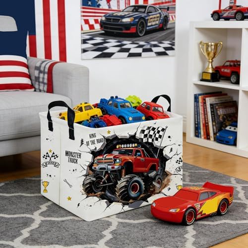 Rectangular Monster Truck Basket, Racing Car Storage Baskets, Cute Basket - Image 5